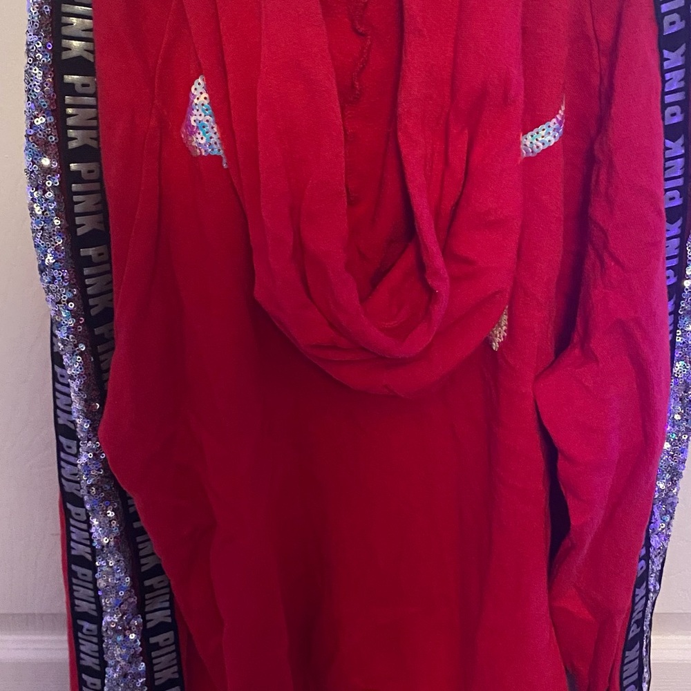 red zip up jacket from PINK